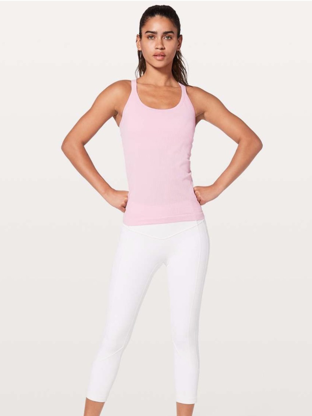 lululemon ebb to street Women’s Pink Ribbed Tank Top size 8 NWOT.